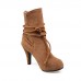 Women's Shoes Stiletto Heel Fashion Boots / Round Toe Boots Dress Black / Brown / Gray / Beige