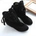 Women's Winter Round Toe / Fashion Boots Dress Flat Heel Bowknot Black / Brown / Red