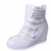 Women's Sneakers Spring / Fall Wedges Leatherette Outdoor / Casual Wedge Heel Buckle Black / White Others