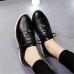 Women's Spring / Fall Comfort Leatherette Outdoor / Casual Flat Heel Lace-up Black / Blue / White