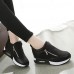 Women's Shoes Synthetic Spring / Fall Comfort Sneakers Casual Flat Heel Zipper Black / Red / Silver Walking