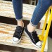 Women's Sneakers/ Comfort/Flats Canvas Athletic/Casual Flat Heel Lace-up Black/Blue/White Walking