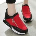 Women's Shoes Synthetic Spring / Fall Comfort Sneakers Casual Flat Heel Zipper Black / Red / Silver Walking