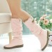 Women's Fall / Winter Fashion Boots Leatherette Dress Platform Black / Brown / Yellow / Pink / White