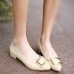 Women's Spring / Summer / Fall Pointed Toe Leather Dress Chunky Heel Black / Yellow / Pink / Beige