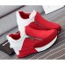 Women's Heels Winter Round Toe PU Casual Wedge Heel Zipper Black / Red Others