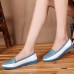 Women's Shoes Leather Low Heel Comfort/Round Toe Loafers Outdoor/Office & Career/Casual Blue/Yellow/Red