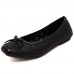 Women's Spring / Summer / Fall Square Toe Patent Leather Casual / Dress Flat Heel Bowknot / Split Joint Black / Beige