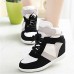 Women's Sneakers Spring / Fall Wedges Canvas Outdoor / Casual Wedge Heel Lace-up Black / Gray Others