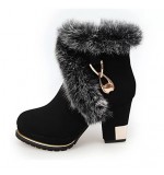 Women's Boots Fall / Winter Snow Boots / Fashion Boots Leather Outdoor / Casual Chunky Heel Zipper