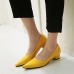 Women's Shoes Patent Leather Chunky Heel Heels/Pointed Toe Pumps/Heels Casual Black/Blue/Yellow/Green/Red/Beige