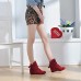 Women's Winter Round Toe / Fashion Boots Dress Flat Heel Bowknot Black / Brown / Red