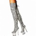 17CM white leopard boots high heeled boots with / Sexy Knee Boots / Ultra high heel Women's Shoes / Fashion Animal Print