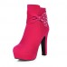 Women's Boots Spring / Fall / Winter Platform / Fashion Boots Leatherette Outdoor / Casual Chunky Heel Crystal / Bowknot