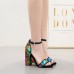 Size:4.5-8.5 Women Fashion Multicolor Sequins Decorative High Heel Sandals