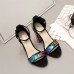 Size:4.5-8.5 Women Fashion Multicolor Sequins Decorative High Heel Sandals