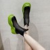 Size:4.5-8.5 Women Fashion Color Blocking Cut Out Thick-Soled Short Boots