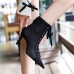 Size:4.5-8.5 Women Sexy Solid Color Suede Upper Pointed Toe Lace-Up Short Boots