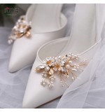 Elegant Flower Pearl Design Wedding Shoe Buckles