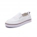 Size:4.5-8 Women Leisure Leather Flats Slip-on Sneaker Shoes