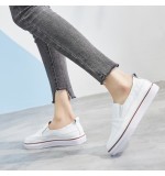 Size:4.5-8 Women Leisure Leather Flats Slip-on Sneaker Shoes