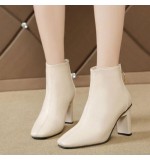 Size:4.5-8 Women Winter Fashion Heel Boots Zipper Short Boots