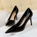 Women Fashion Basic Bright Color PU Pointed Toe Stiletto High Heel Pumps