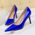 Women Fashion Basic Bright Color PU Pointed Toe Stiletto High Heel Pumps