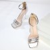 Women Fashion Sexy Zipper Design Square Toe Stiletto Sandals