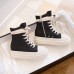 Women Fashion Thick-soled Solid Color Leather High Top Sneakers