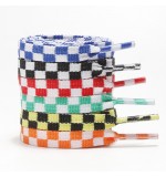 Unisex Fashion Checker Two-Tone Polyester Shoelaces