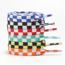 Unisex Fashion Checker Two-Tone Polyester Shoelaces