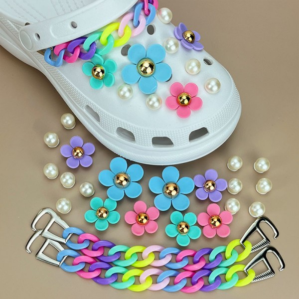 Fashion DIY Hole Shoes Accessories Shoes Flower Shoe Buckle