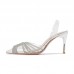 Women Fashion Sexy Pointed Toe Rhinestone Transparent High Heel Sandals