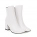 Autumn And Winter Women Fashion Solid Color Side Zipper Pu Square Toe Chunky Heel Mid-Calf Boots