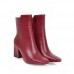 Autumn And Winter Women Fashion Solid Color Side Zipper Pu Square Toe Chunky Heel Mid-Calf Boots