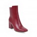 Autumn And Winter Women Fashion Solid Color Side Zipper Pu Square Toe Chunky Heel Mid-Calf Boots