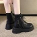 Women Fashion British Style Side Zipper Thick-Soled Short Boots