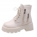 Women Fashion British Style Side Zipper Thick-Soled Short Boots