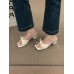 Satin Bow Know Thick Heel Women Summer Open Toe High Heels Slippers