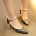 Women Fashion Sexy Pointed Toe Pearl Chain Pumps