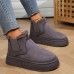 Autumn Winter Women Fashion Plus Size Warm Fleece-Lined Round Toe Thick-Soled Snow Boots